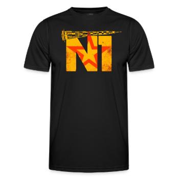 N1 Mond Rakete Sowjetunion - Männer Funktions-T-Shirt - Schwarz - Vorne - AI Model Male 178 dark (178cm)
