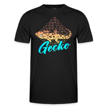 Gecko - Männer Funktions-T-Shirt - Schwarz - Vorne - AI Model Male 178 dark (178cm)