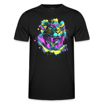Saber-toothed tiger - Men's Functional T-Shirt - black - Front - AI Model Male 178 dark (178cm)