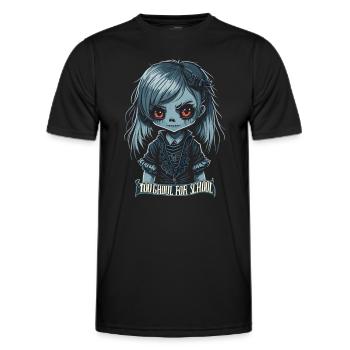 Une écolière gothique trop goule pour l’école - T-shirt sport Homme - noir - Devant - AI Model Male 178 dark (178cm)
