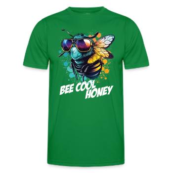 Graffiti Hummel mit Sonnenbrille Bee Cool Honey - Männer Funktions-T-Shirt - Kelly Green - Vorne - AI Model Male 178 dark (178cm)