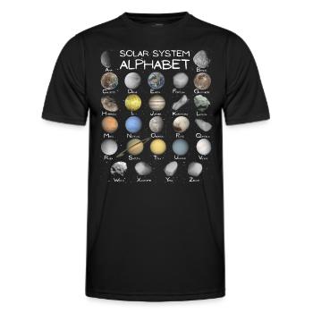 Système solaire ABC - T-shirt sport Homme - noir - Devant - AI Model Male 178 dark (178cm)