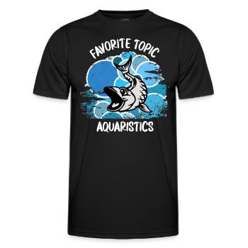 Aquarium Aquarists Fish Ornamental fish Aquaristics - Men's Functional T-Shirt - black - Front - AI Model Male 178 dark (178cm)