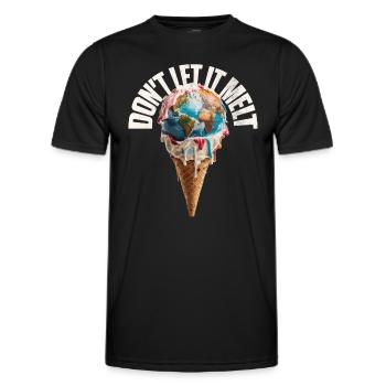 Fonte de la terre dans le cornet de crème glacée Ne le laissez pas fondre - T-shirt sport Homme - noir - Devant - AI Model Male 178 dark (178cm)