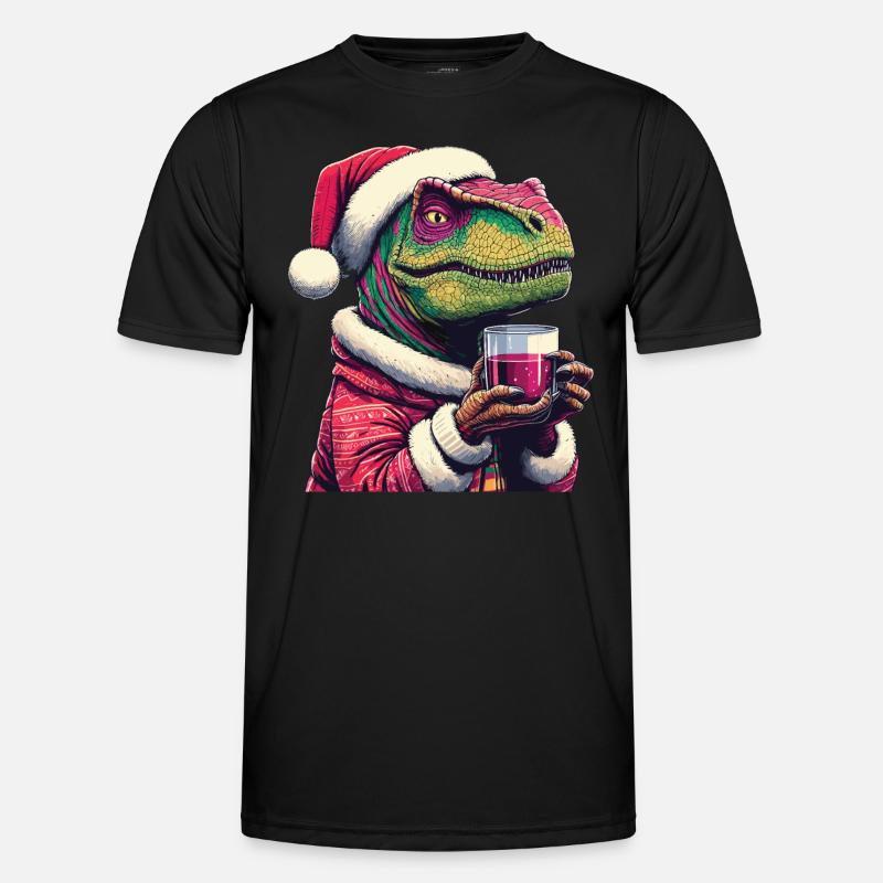 Raptor trinkt Glühwein - Männer Funktions-T-Shirt - Schwarz