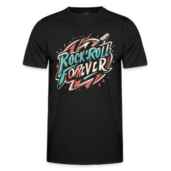 Rock n Roll forever Vintage Logo - Männer Funktions-T-Shirt - Schwarz - Vorne - AI Model Male 178 dark (178cm)