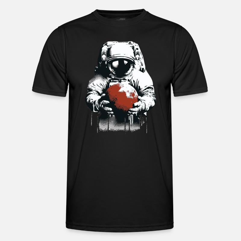 Astronaut holds Mars planet in his hands Men's Functional T-Shirt