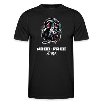 Noob Free Zone Gamer Sayings Shirt - Men's Functional T-Shirt - black - Front - AI Model Male 178 dark (178cm)