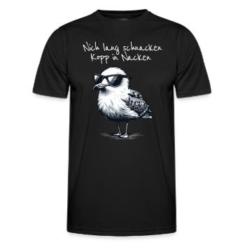Nich lang schnacken Kopp in Nacken - Männer Funktions-T-Shirt - Schwarz - Vorne - AI Model Male 178 dark (178cm)