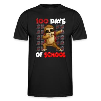 100 Days School Sloth Kindergarten Design - Men's Functional T-Shirt - black - Front - AI Model Male 178 dark (178cm)