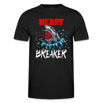 Hai Fisch Valentinstag Herzensbrecher Herz Brecher - Männer Funktions-T-Shirt - Schwarz - Vorne - AI Model Male 178 dark (178cm)