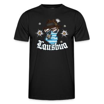 Costumes traditionnels Bavière Allemagne du Sud Dirndl Lausbua - T-shirt sport Homme - noir - Devant - AI Model Male 178 dark (178cm)
