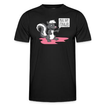 Pull My Finger Stinktier Zieh am Finger Furzen - Männer Funktions-T-Shirt - Schwarz - Vorne - AI Model Male 178 dark (178cm)