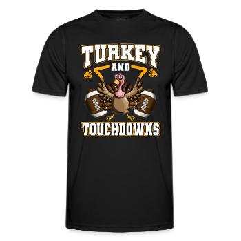 Footballeur Touchdowns Turquie Vacances - T-shirt sport Homme - noir - Devant - AI Model Male 178 dark (178cm)