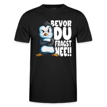 Bevor du fragst nee mir egal Pinguine - Männer Funktions-T-Shirt - Schwarz - Vorne - AI Model Male 178 dark (178cm)