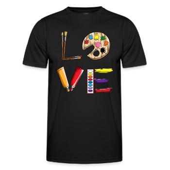 Zeichnen Kunstliebhaber Tuschkasten Pinsel Love - Männer Funktions-T-Shirt - Schwarz - Vorne - AI Model Male 178 dark (178cm)