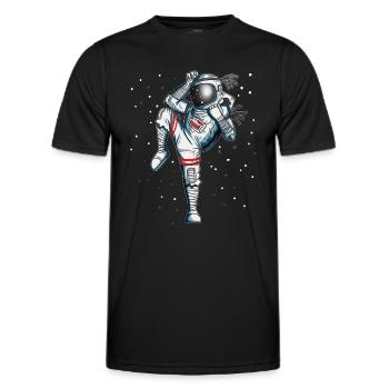 Astronaut Boxing Karate Cosmonaut Kickboxing Space - Men's Functional T-Shirt - black - Front - AI Model Male 178 dark (178cm)
