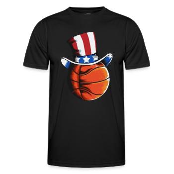 Lustige Basketball Amerika Flagge Basketallspieler - Männer Funktions-T-Shirt - Schwarz - Vorne - AI Model Male 178 dark (178cm)