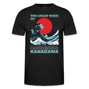 The Great Wave of Kanagawa, Japan - Men's Functional T-Shirt - black - Front - AI Model Male 178 dark (178cm)