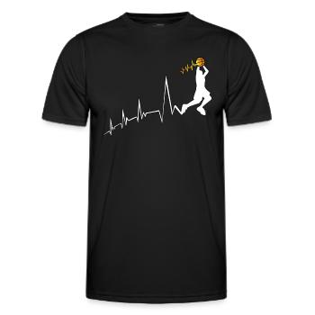 Basketball Spieler Herzschlag Basketballliebhaber - Männer Funktions-T-Shirt - Schwarz - Vorne - AI Model Male 178 dark (178cm)
