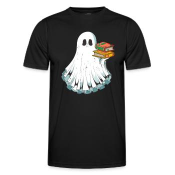 Livres Lecture Ghost Ghost le jour d’Halloween - T-shirt sport Homme - noir - Devant - AI Model Male 178 dark (178cm)