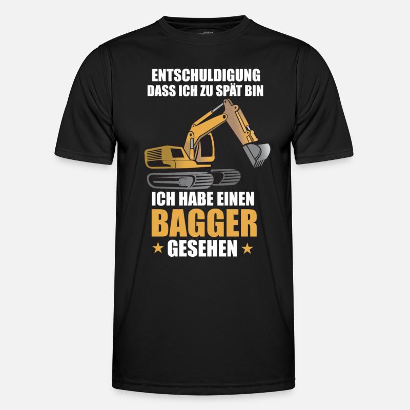 Bagger baustelle bauarbeiter baggerfahrer baggern - Männer Funktions-T-Shirt - Schwarz
