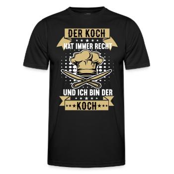 der koch hat immer recht Koch Köche Kochen Küche - Männer Funktions-T-Shirt - Schwarz - Vorne - AI Model Male 178 dark (178cm)