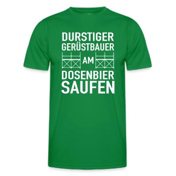 Durstiger Gerüstbauer Dosenbier Saufen Baugerüst - Männer Funktions-T-Shirt - Kelly Green - Vorne - AI Model Male 178 dark (178cm)