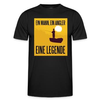 Ein Mann Ein Angler Eine Legende Angelliebhaber - Männer Funktions-T-Shirt - Schwarz - Vorne - AI Model Male 178 dark (178cm)