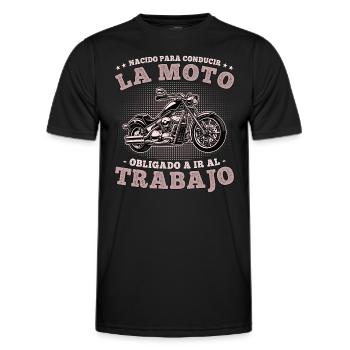 Nacido para Conducir la Moto Ogligado in Trabajar - Men's Functional T-Shirt - black - Front - AI Model Male 178 dark (178cm)