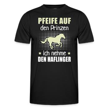 Pfeife Prinzen Nehme Haflinger Pferderasse Reithof - Männer Funktions-T-Shirt - Schwarz - Vorne - AI Model Male 178 dark (178cm)