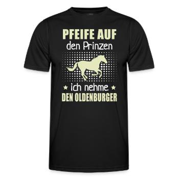 Pfeife Prinzen Nehme Oldenburger Pferderassen - Männer Funktions-T-Shirt - Schwarz - Vorne - AI Model Male 178 dark (178cm)