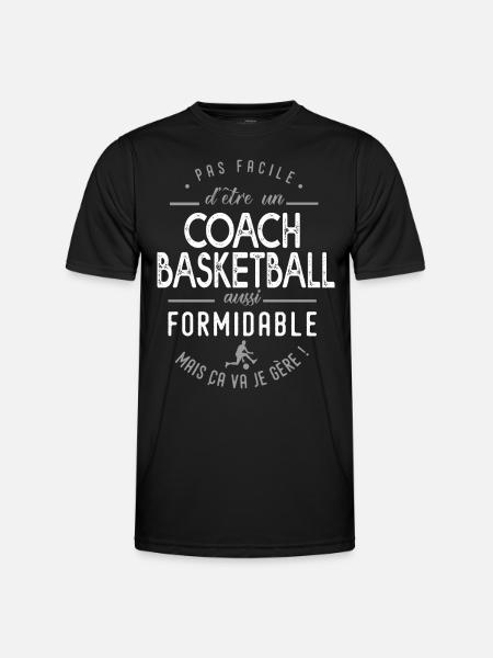 coach basketball formidable sport basketball - T-shirt sport Homme - noir