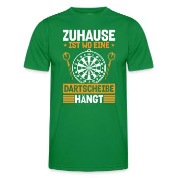 Zuhause Dartscheibe Hängt Hobby Dartspieler - Männer Funktions-T-Shirt - Kelly Green - Vorne - AI Model Male 178 dark (178cm)