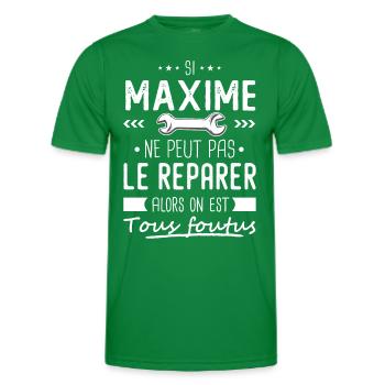 Maxime ne peut pas le réparer cadeau maxime - T-shirt sport Homme - vert - Devant - AI Model Male 178 dark (178cm)