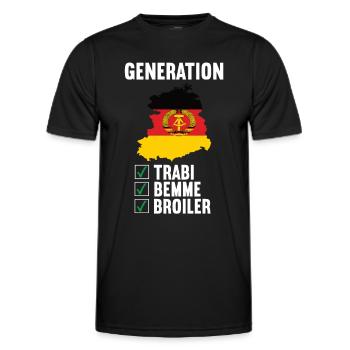 Generation Trabbi Bemme Broiler DDR Ddr-fernsehen - Männer Funktions-T-Shirt - Schwarz - Vorne - AI Model Male 178 dark (178cm)