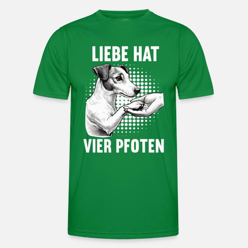 Liebe hat Vier Pfoten Jack Russel terrier Jackie Männer Funktions-T-Shirt