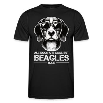 Tous les chiens sont des beagles cool Beagle propriétaires de beagles Beagles - T-shirt sport Homme - noir - Devant - AI Model Male 178 dark (178cm)