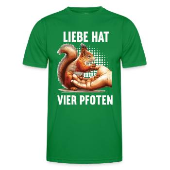 Liebe hat Vier Pfoten Eichhörnchen Eichhorn Nager - Männer Funktions-T-Shirt - Kelly Green - Vorne - AI Model Male 178 dark (178cm)