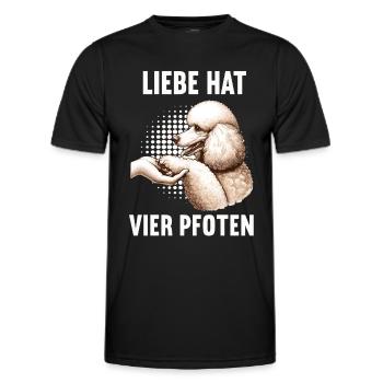 Liebe hat Vier Pfoten Pudel Pudelbesitzer Pudeln - Männer Funktions-T-Shirt - Schwarz - Vorne - AI Model Male 178 dark (178cm)