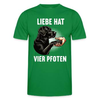 Liebe hat Vier Pfoten Labrador Labradorbesitzer - Männer Funktions-T-Shirt - Kelly Green - Vorne - AI Model Male 178 dark (178cm)