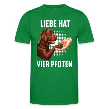 Liebe hat Vier Pfoten Labrador Labradorbesitzer - Männer Funktions-T-Shirt - Kelly Green - Vorne - AI Model Male 178 dark (178cm)