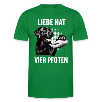 Liebe hat Vier Pfoten Labrador Labradorbesitzer - Männer Funktions-T-Shirt - Kelly Green - Vorne - AI Model Male 178 dark (178cm)