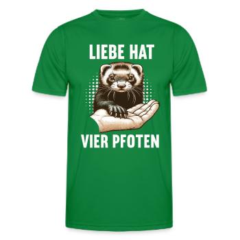 Liebe hat Vier Pfoten Frettchen Frettchenhalter - Männer Funktions-T-Shirt - Kelly Green - Vorne - AI Model Male 178 dark (178cm)