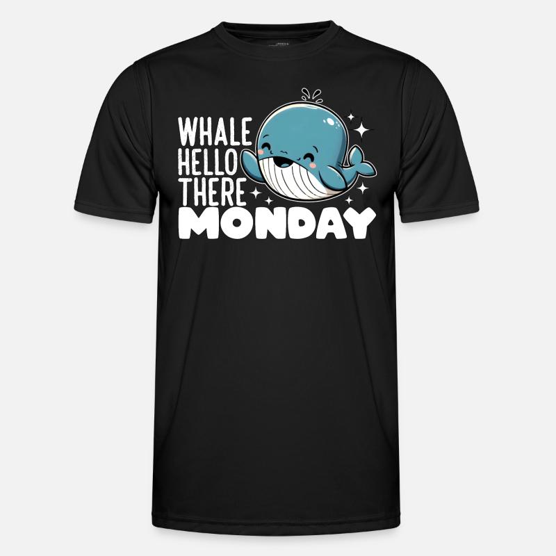 WHALE HELLO THERE MONDAY - Men's Functional T-Shirt - black