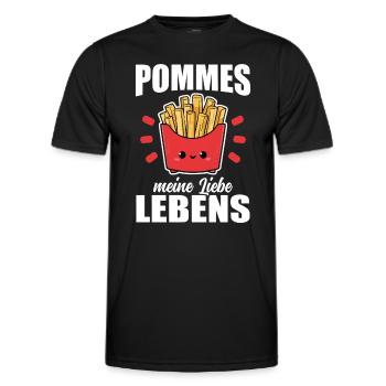 Pommes Pommesbuden Brater - Männer Funktions-T-Shirt - Schwarz - Vorne - AI Model Male 178 dark (178cm)