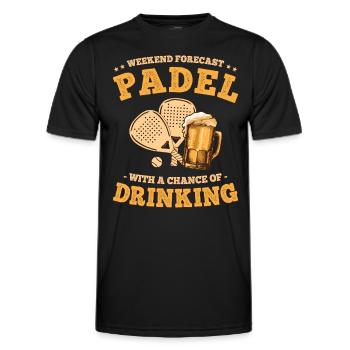 Weekend Forecast Padel and Beer Drinking Team - Men's Functional T-Shirt - black - Front - AI Model Male 178 dark (178cm)