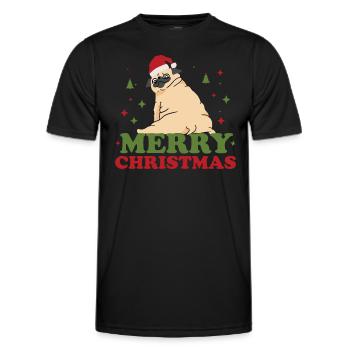 Joyeux Noël - Cadeau de Noël de chien drôle - T-shirt sport Homme - noir - Devant - AI Model Male 178 dark (178cm)
