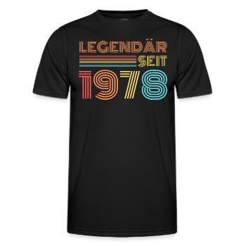 LEGENDÄR seit 1978 Geburtstag - Männer Funktions-T-Shirt - Schwarz - Vorne - AI Model Male 178 dark (178cm)