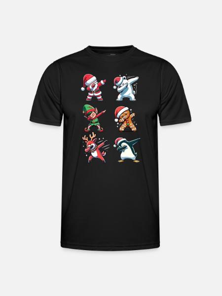 Dabbing Christmas Figurer Dab Christmas - Funktionsshirt til herrer - sort